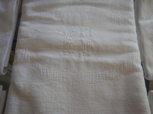 Nappe ancienne coton damasse - nappe,