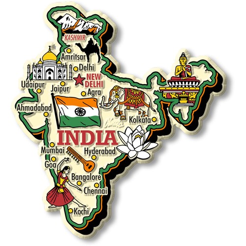 India jumbo country - india, magnet