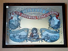 VINTAGE HEINEKEN MIROIR PUBLICITAIRE DE BAR 46CM X 64CM
