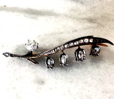 ancienne broche muguet en or