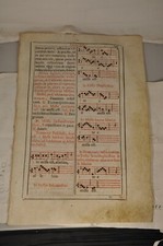 FEUILLE ANTIPHONAIRE ANCIEN PARCHEMIN ANTIQUE ANTIPHONE PARCHMENT SHEET