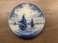 Exquisite Vintage Dutch Hand-Painted DELFTS Deco Plate - Tranquil Maritime Scene