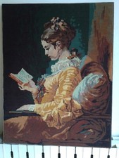 Canevas Fragonard La Jeune Liseuse Bois 69 X 53 cm Tableau Vintage Rétro 