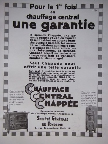 Publicité 1931 chauffage - publicitÉ,