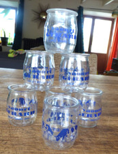 lot de 7 pots de yaourt anciens GERARD en verre de 12 cl vintage collection