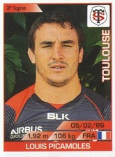 254 LOUIS PICAMOLES # STADE TOULOUSAIN TOP 14 STICKER PANINI RUGBY 2016