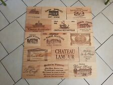 Lot de 15 estampes bois façades caisse vin  