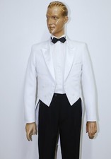 Vintage 1980s Veste Queue de Pie Blanche Tailcoat ROBERT WAGNER RAFFINATI Size M