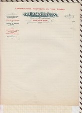 21/722 facture courrier  vierge LAMOUREUX PONTORSON CONSTRUCTION MECANIQUE 192?