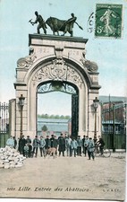 LILLE LOT 3 cartes Entrée abattoirs Coin bois Deule Rue du Molinel bombardée