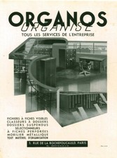 Publicité ancienne mobilier bureau Organos issue de magazine 1940