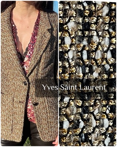 Blazer tweed lurex doré - tweed, yves