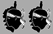2 STICKERS CORSE CORSICA TETE