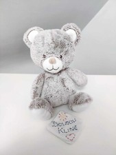 Peluche/Doudou Ours Assis Blanc Marron Beige Gris Chiné 15cm Tex Baby Carrefour