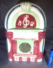 Juke Box Ceramic Cookie Jar Storage Container MINT Great Display Piece Or Candy