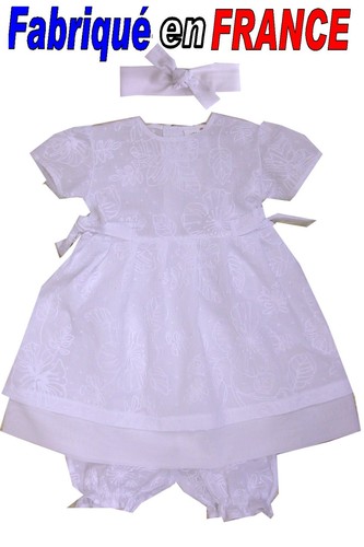 Robe bapteme été blanche - robe, de