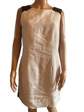 123 robe blanche et noire sans manche taille 40 / 42 en lin