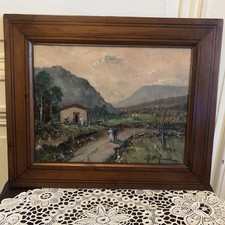 TABLEAU ENCADRÉ HUILE SUR PANNEAU ISOREL PAYSAGE D’ITALIE SIGNÉ A.MIGLIARDI 