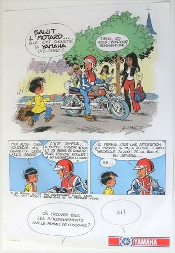 Affiche 1977 moto yamaha - moto,