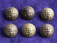 Marine : 6 boutons de veste de la Compagnie des Messageries Maritimes 1890