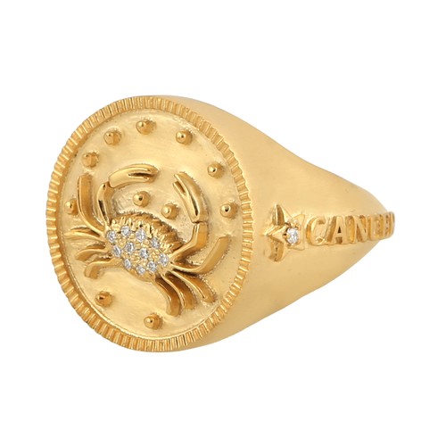 Bague zodiaque cancer - bague, or