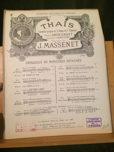 Massenet thais opéra - massenet,