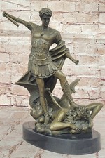 Archange Michael Vs.Diable Guido Reni Bronze Sculpture Statue Figurine Œuvre