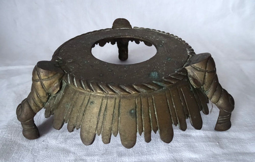 Ancien socle bronze décor - bronze, ,