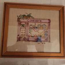 Tableau brodé au point de