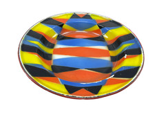 Vintage Porcelaine Plat Plaque Design Ancien Main Fabriqué 9.5In Multi Couleur ✔