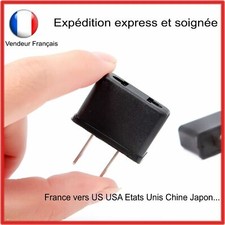 PLUG 2 FICHES POUR PRISE ELECTRIQUE FRANÇAISE VERS ETATS UNIS US USA
