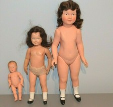 Lot 2 Anciennes Poupées Poupon Celluloïd Tête d'Aigle Made in France Petitcollin