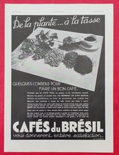 Publicité de Presse: CAFES DU BRESIL et Fer à repasser CALOR ill  G. LAUVE 1934
