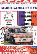 DECAL TALBOT SAMBA RALLYE
