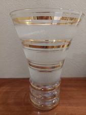 Vase En Verre Givré Doré De