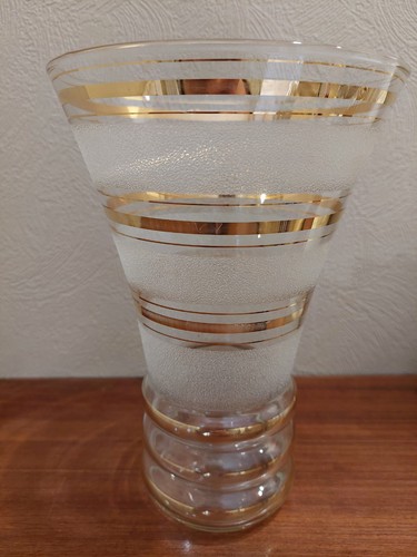 Vase verre givré doré de - vase, en