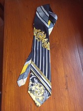 Cravate en soie Gianni Versace "Feuille d'or", fabriquée à la main en Espagne