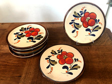 8 ASSIETTES, DÉCOR FLEURS STYLISÉES PEINT MAIN , " SEEFELD " ALLEMAGNE, VINTAGE