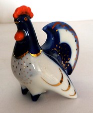 Superbe statuette / salière en porcelaine Coq  Lomonosov vers 1970 Russie Urss