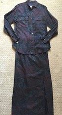 Breeches Dark Paisley Blouse And Skirt Set EUC 6