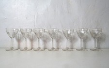 7 anciens verres à pied bistrot vintage