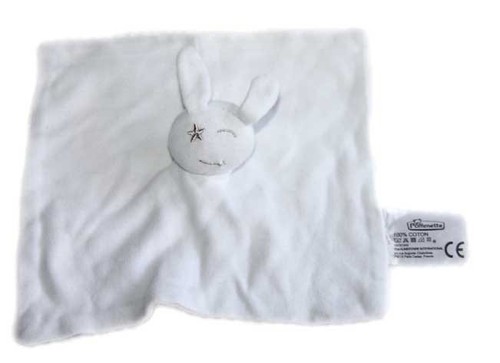 Doudou plat lapin blanc - lapin,