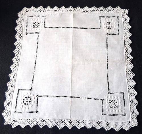 Ancien mouchoir lin - -en, lin-