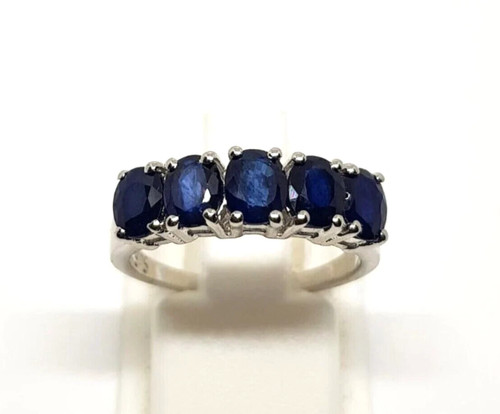 Bague saphir bleu - ,, argent