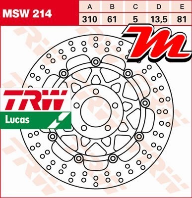 Disque frein avant - de, trw