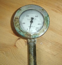 Manomètre ancien vintage thermomètre diam 8 cm Péniche Frécynet 1947