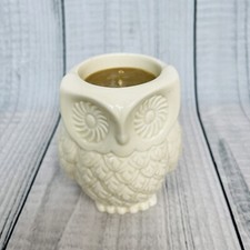 Bath & Body Works FALL CERAMIC OWL LEAVES Scented FILLED Candle 2oz Never Burned