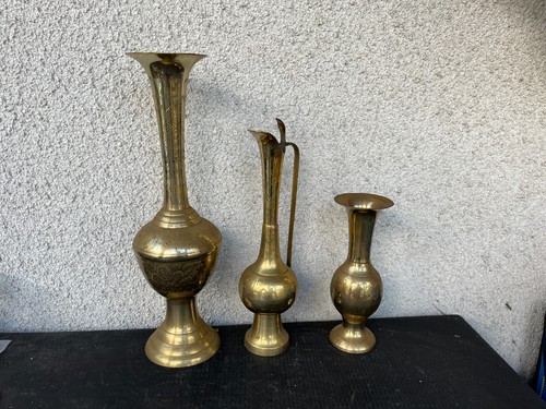 Lot vases laiton grave style - 3,