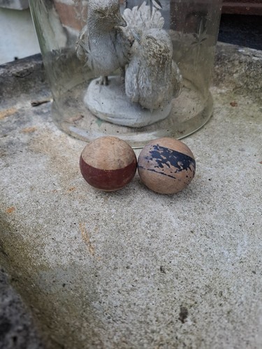 Anciennes boules bois jeux - anciennes,