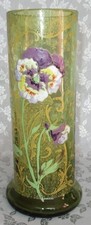 SUPERBE ANCIEN  VASE EMAILLE LEGRAS  ART NOUVEAU DECOR  FLEURS BON ETAT GENERAL